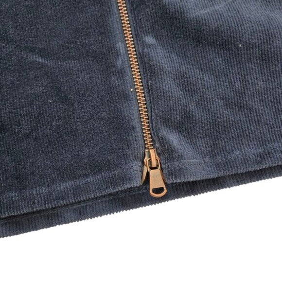 UO Copperative Navy Blue Stretch Corduroy Knee Length Full Zip Skirt Large - Picture 5 of 12